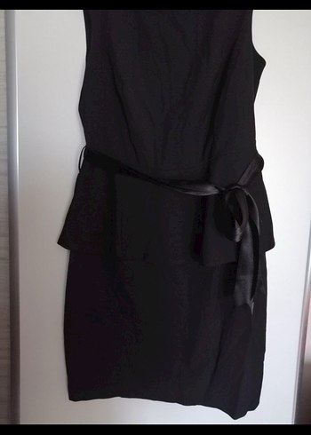 Kuşaklı Siyah Midi Kadın Elbise - Görsel 2