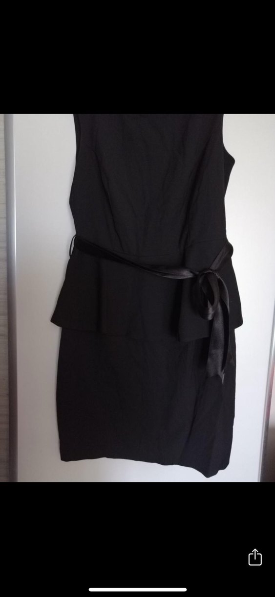 Kuşaklı Siyah Midi Kadın Elbise - Görsel 2