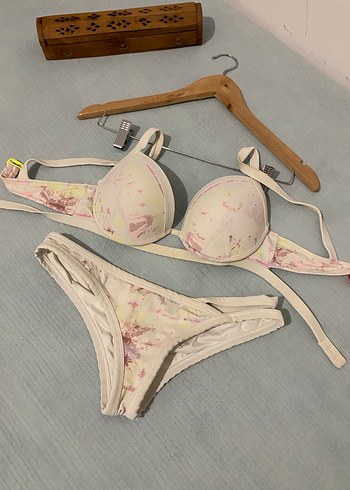 Pembe Bağlamalı Bohem Mini Bikini