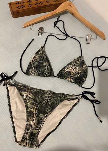 Suwen Yılan Desenli İpli Bohem Bikini Takımı