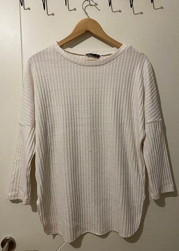 Kadın Beyaz Triko Uzun Kollu Bluz - Görsel 2