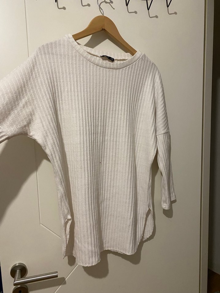 Kadın Beyaz Triko Uzun Kollu Bluz - Görsel 5