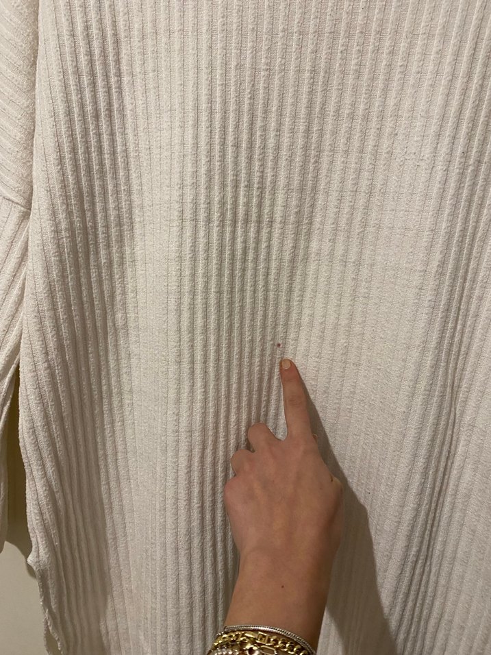 Kadın Beyaz Triko Uzun Kollu Bluz - Görsel 4