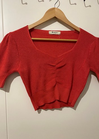 Stradivarius Kırmızı Kısa Kollu Triko Bluz