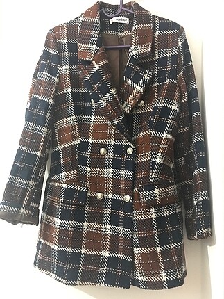 Ekoseli blazer ceket