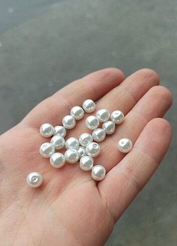 8 mm cam inci, inci boncuk, kolye boncuğu 50 Gram