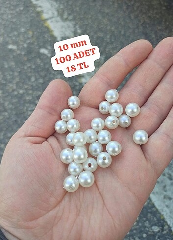 10 mm plastik inci, inci boncuk 100 ADET 