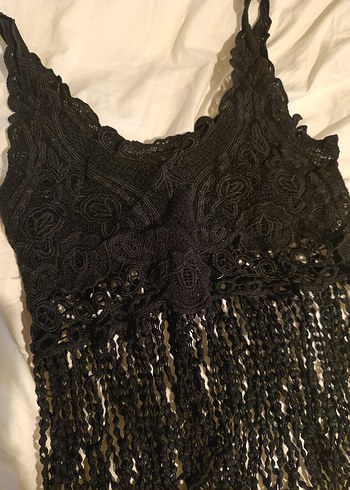 Siyah Dantel İşlemeli Gotik Strappy Büstiyer - Görsel 3