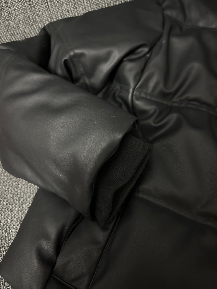 Zara deri görünümlü şişme mont - Görsel 2