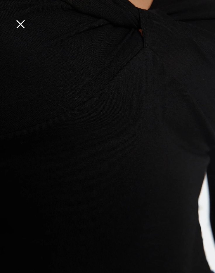 Siyah V Yaka Kemerli Kadın Bluz - Görsel 3