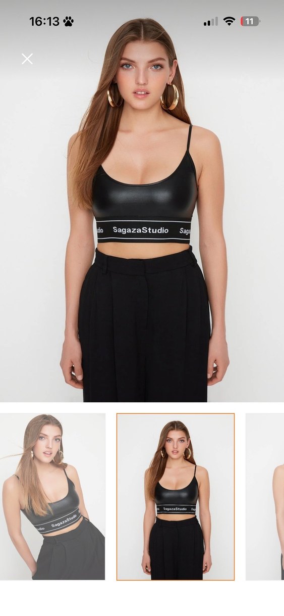 Siyah Deri Mini Atlet Bustiyer - Görsel 2