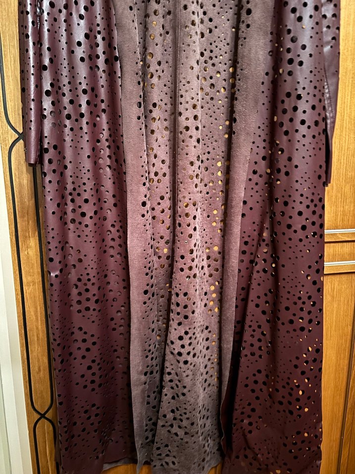 Uzun bordo kadın kap - Görsel 3