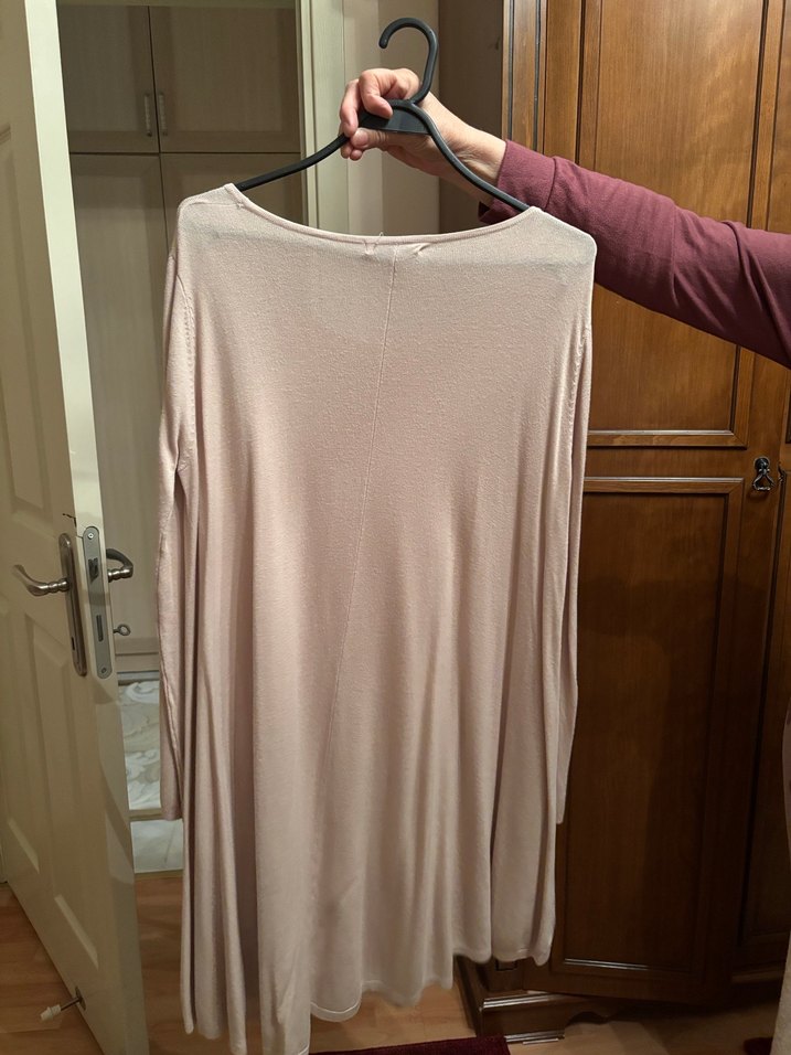 Bej Midi Tunik, Uzun Kollu, Salaş - Görsel 2