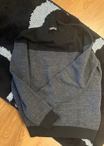 Gri Erkek Örgü Triko Kazak - Görsel 2