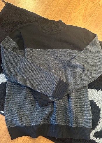 Gri Erkek Örgü Triko Kazak - Görsel 6