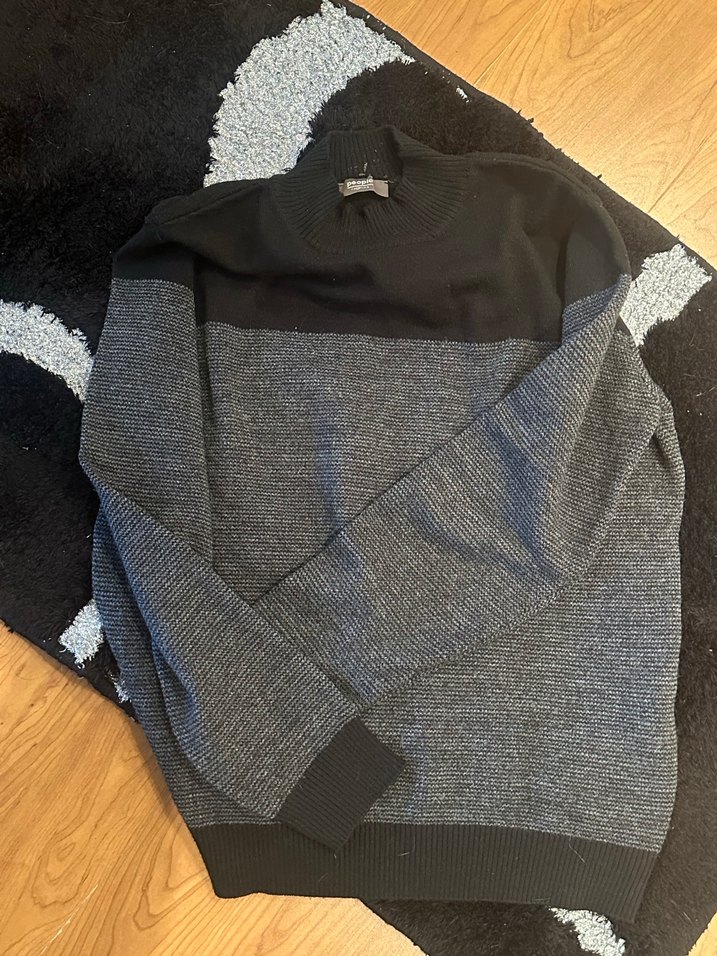 Gri Erkek Örgü Triko Kazak - Görsel 2