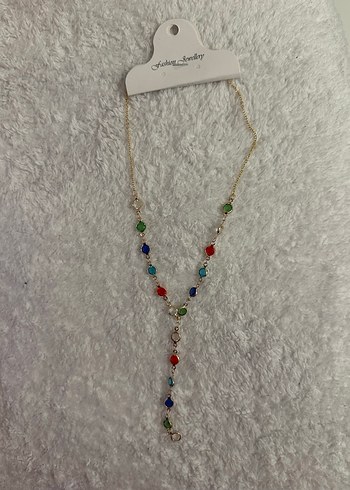 Renkli Boncuklu Uzun y Kadın Kolye - Görsel 2
