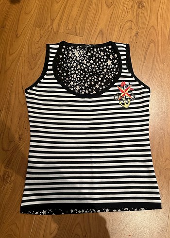 Siyah Beyaz Çizgili Kadın Atlet - Görsel 2