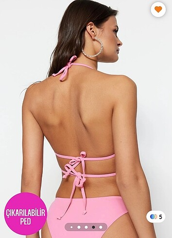 34 Beden Pembe kalpli bikini takımı.