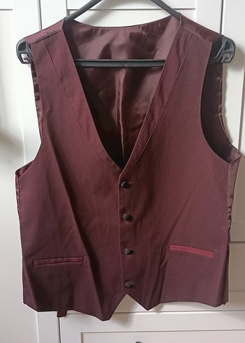 Bordo Düğmeli Erkek Damatlık