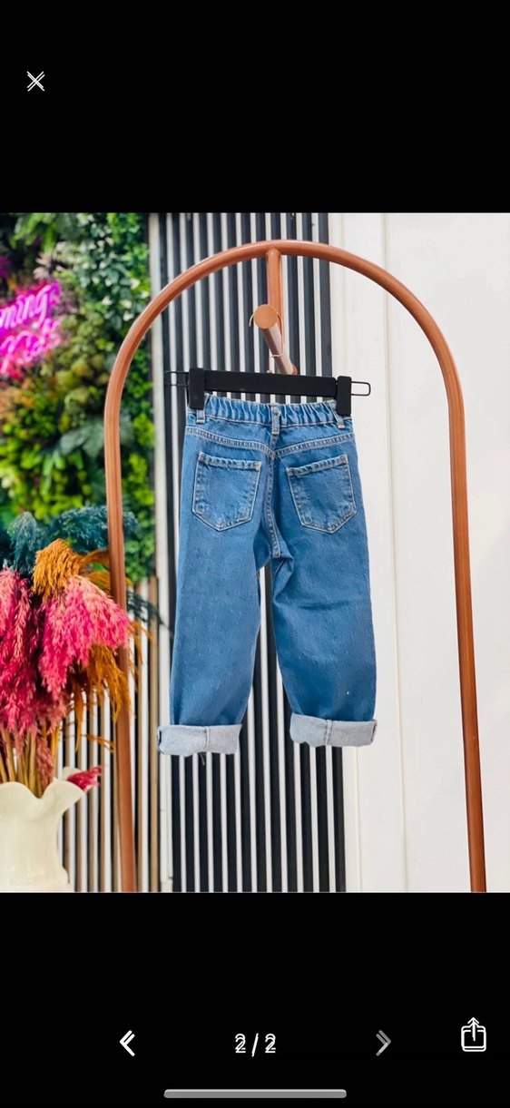 erkek yırtık Çocuk Mavi Bağcıklı Kot Pantolon 8 - Görsel 2