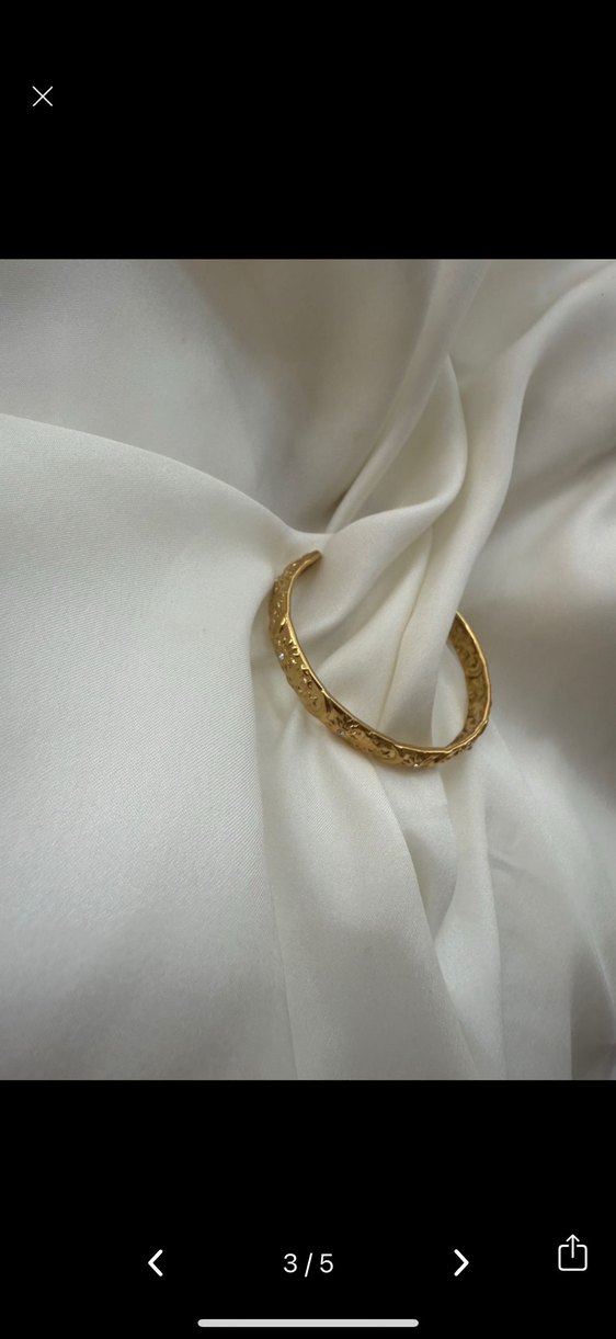 Dantel Detaylı Altın Rengi Vintage Bilezik Çelik kelepze - Görsel 3