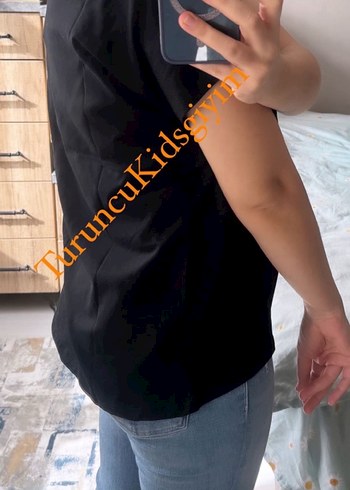 xs Beden siyah Renk Mango Siyah Baskılı Oversize Tişört