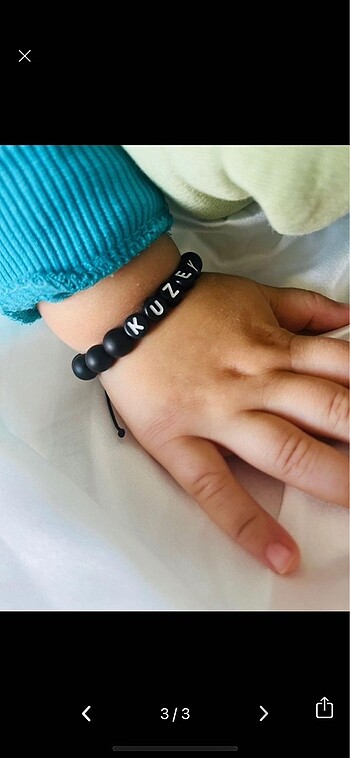 ismi özel boncuk bileklik - Görsel 3