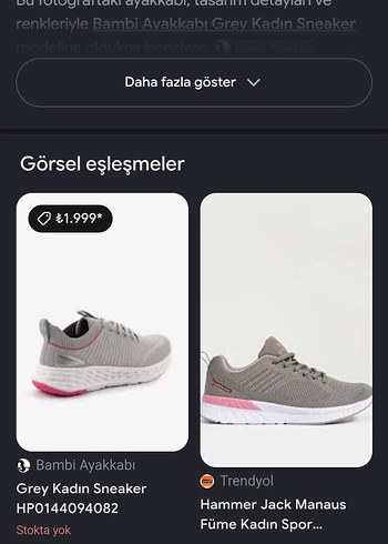 Bambi Gri Kadin Sneaker Stiletto Topuklu