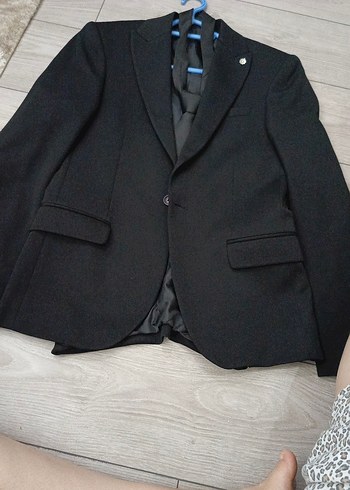 Erkek Siyah Düğmeli Ceket takım