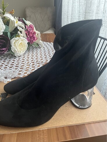 38 Beden siyah Renk Zara dalgıç kumaş bot