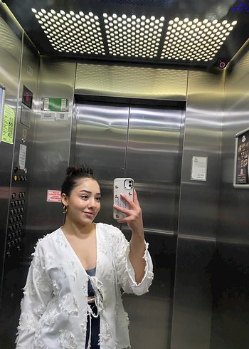 Beyaz Transparan Uzun Kollu Midi Kimono