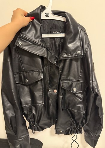 Trendyol & Milla Siyah Deri Biker Ceket Kadın