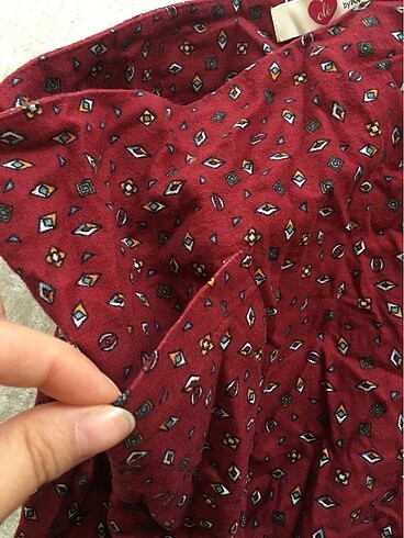 40 Beden koton bordo cepli mini etek
