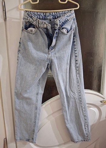 Yüksek Bel Düz Kesim Straight Jeans - Görsel 3