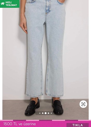 Yüksek Bel Düz Kesim Straight Jeans - Görsel 5