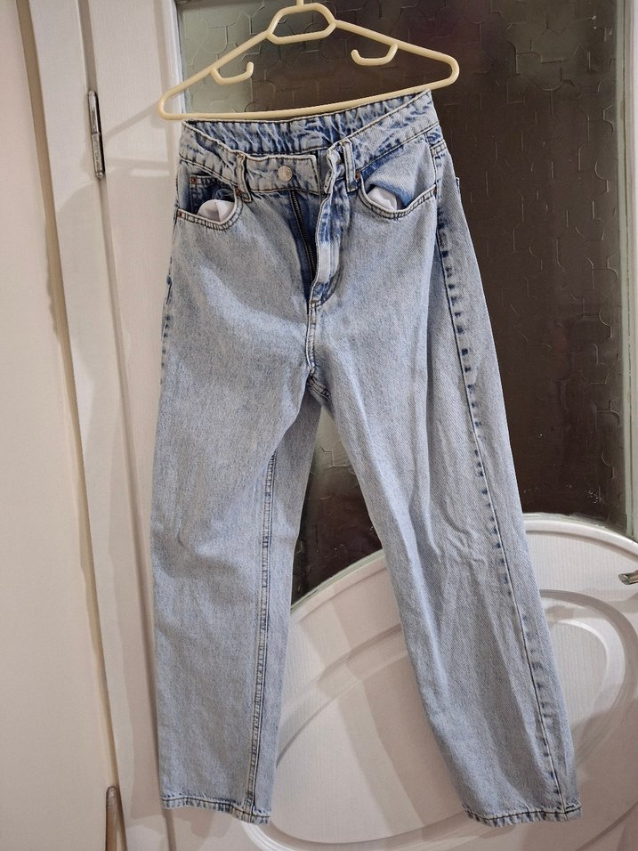 Yüksek Bel Düz Kesim Straight Jeans - Görsel 2