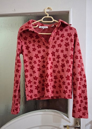 Desenli Polo Yaka Triko Kazak - Görsel 4