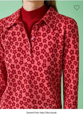 Desenli Polo Yaka Triko Kazak - Görsel 3