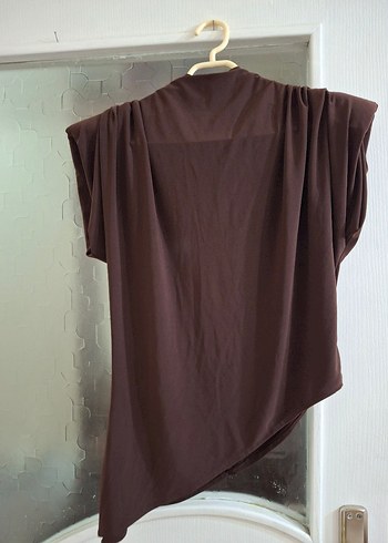 Kahverengi Vatkalı Bluz - Görsel 3