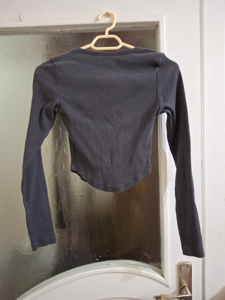 Pamuklu Uzun Kollu Fitilli Bluz - Görsel 5