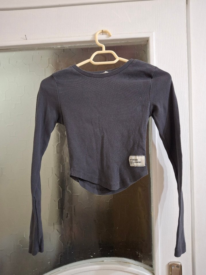 Pamuklu Uzun Kollu Fitilli Bluz - Görsel 2