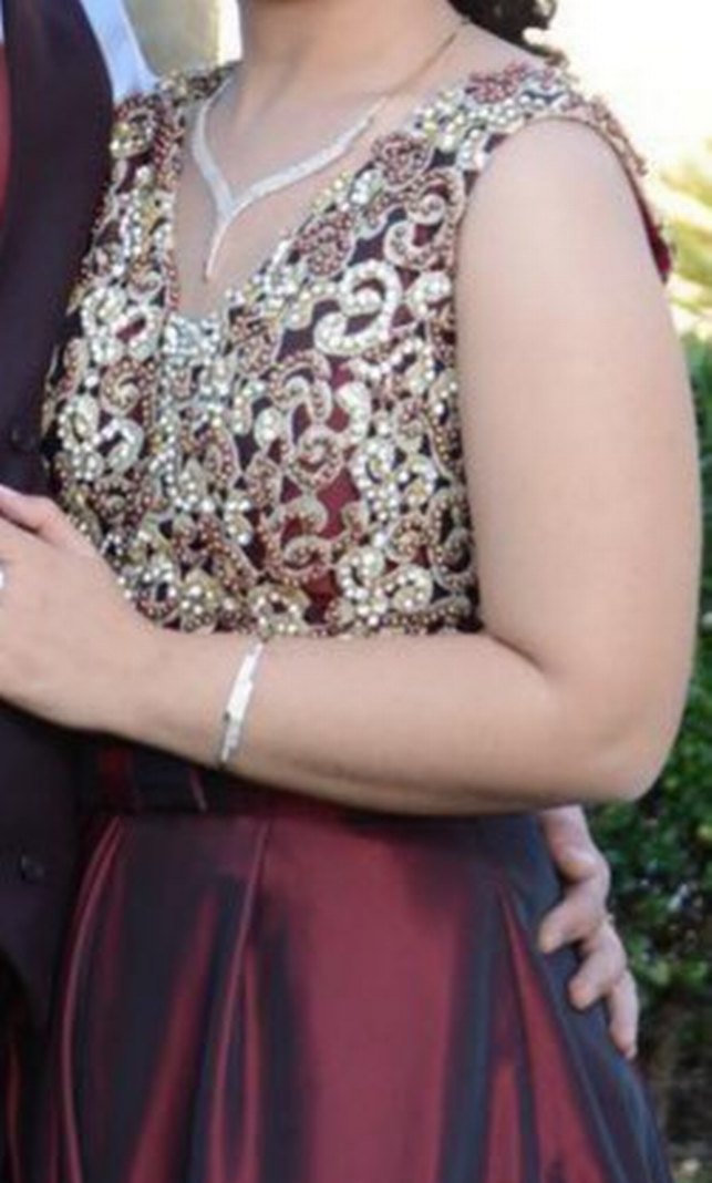 Bordo Uzun Askısız Dökümlü Kadın Elbise - Görsel 4