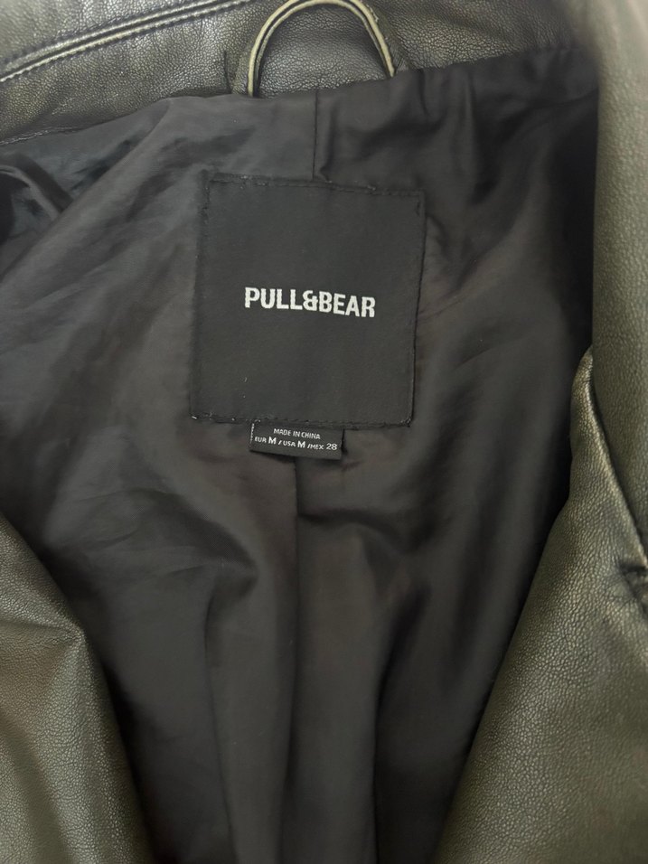 Pull and bear suni deri biker ceket - Görsel 3