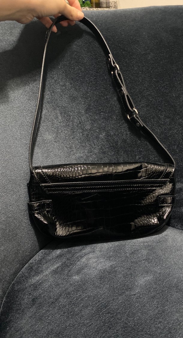 Stradivarius siyah deri çanta - Görsel 2