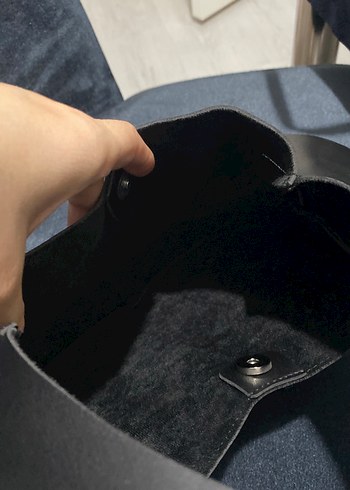 Siyah Deri Kadın Omuz Çantası - Görsel 4