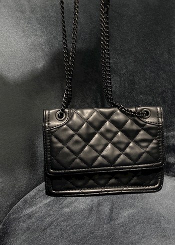 Stradivarius siyah deri çanta - Görsel 3