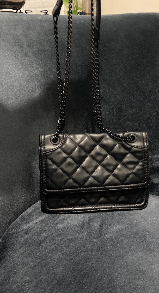 Stradivarius siyah deri çanta - Görsel 3