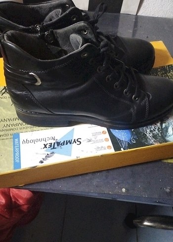 Erkek Siyah Deri Bağcıklı Botlar - Görsel 2