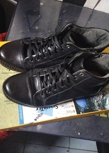 Erkek Siyah Deri Bağcıklı Botlar - Görsel 4